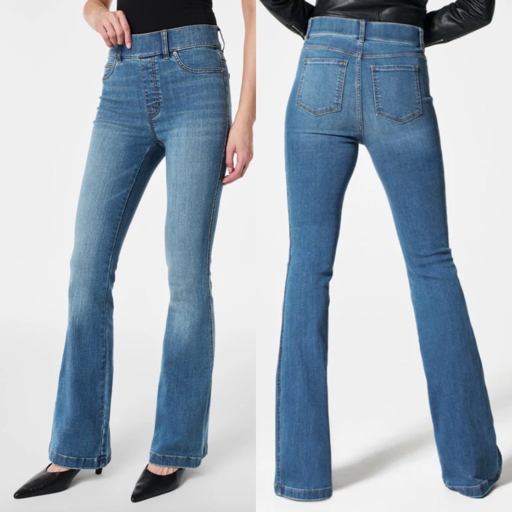 Spanx SPANXshape EveryWear Flare Jeans Vintage Indigo size large 20456R pull on